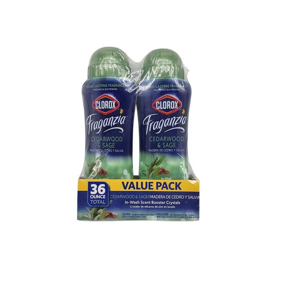 Clorox Fraganzia Cedarwood Sage In-Wash Scent‎ Booster Crystals Value Pack 36 Oz - Picture 1 of 3